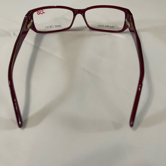 Authentic Jimmy Choo Eyeglass. Rectangular full rim plastic wine burgundy. - Picture 3 of 7